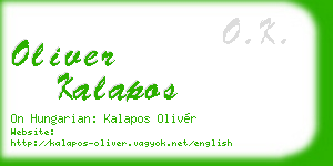 oliver kalapos business card